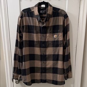 Carhartt Tan & Black Buffalo Plaid Button-Down Shirt